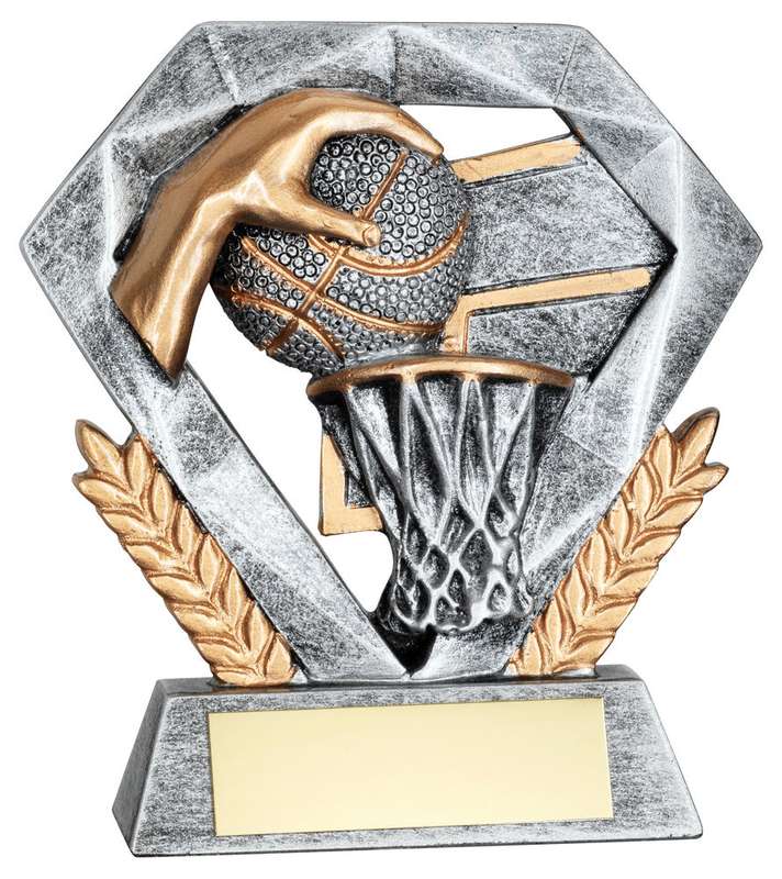 PEW/GOLD BASKETBALL MINI DIAMOND WITH PLATE – 4in