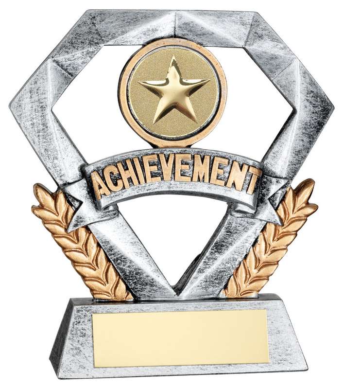 PEW/GOLD ACHIEVEMENT MINI DIAMOND WITH PLATE (1in CEN) – 4in