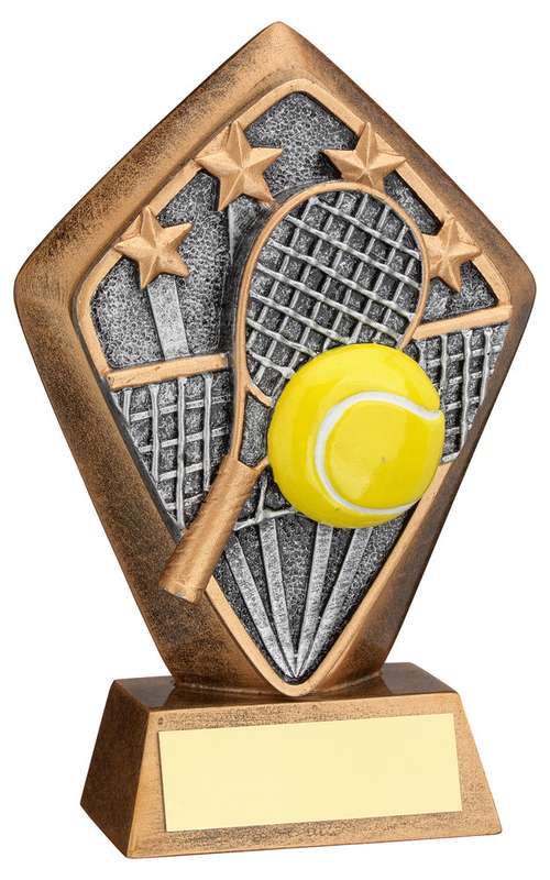 BRZ/GOLD DIAMOND HOLDER WITH TENNIS DISC WITH PLATE – 5.25in