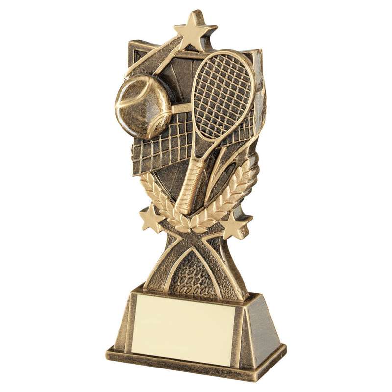 BRZ/GOLD TENNIS 3 STAR WREATH SERIES WITH PLATE – 5.5in