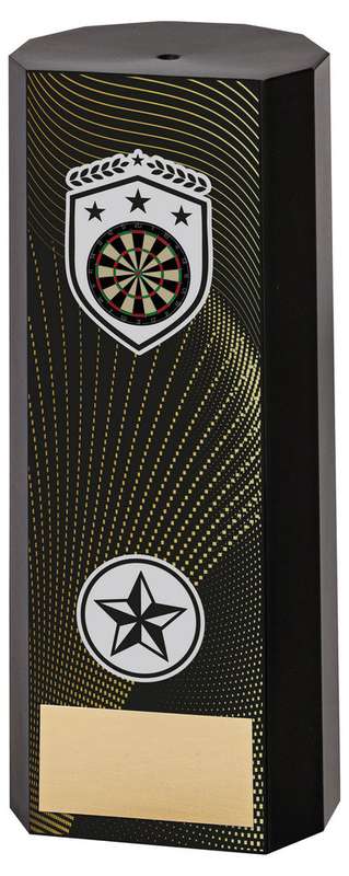 BLACK PLASTIC FILLED COLUMN DARTS (1in CEN) – 6in