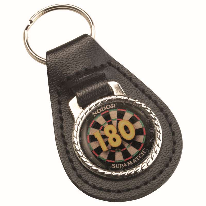 DARTS 180 BLACK LEATHER KEY FOB – 2.5in