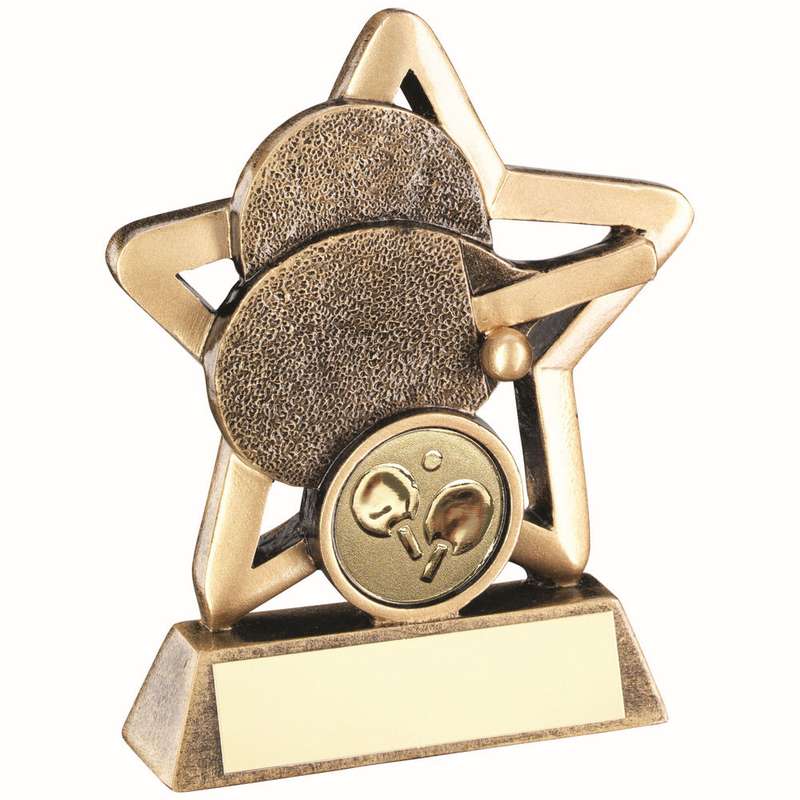 BRZ/GOLD TABLE TENNIS MINI STAR WITH PLATE (1in CENTRE) – 3.75in