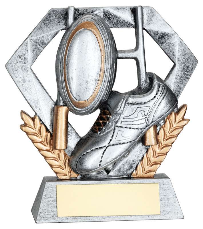 PEW/GOLD RUGBY MINI DIAMOND WITH PLATE – 4in