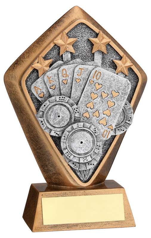 BRZ/GOLD DIAMOND HOLDER WITH CARDS DISC WITH PLATE – 5.25in