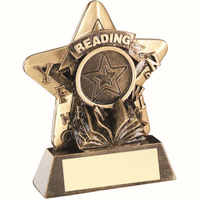 BRZ/GOLD MINI STAR READING WITH PLATE (1in CENTRE) – 3.75in