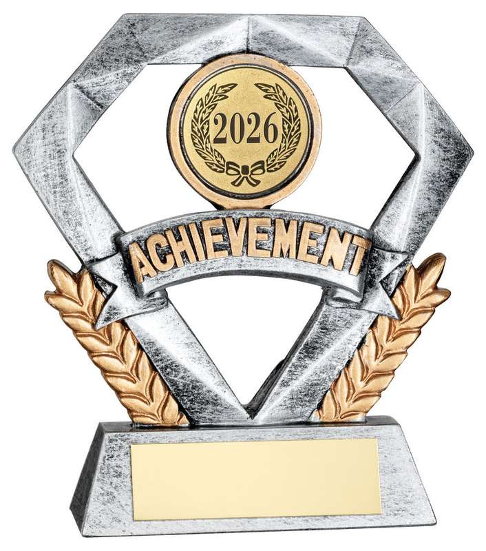 PEW/GOLD ACHIEVEMENT MINI DIAMOND WITH PLATE (1in CEN) – 4in