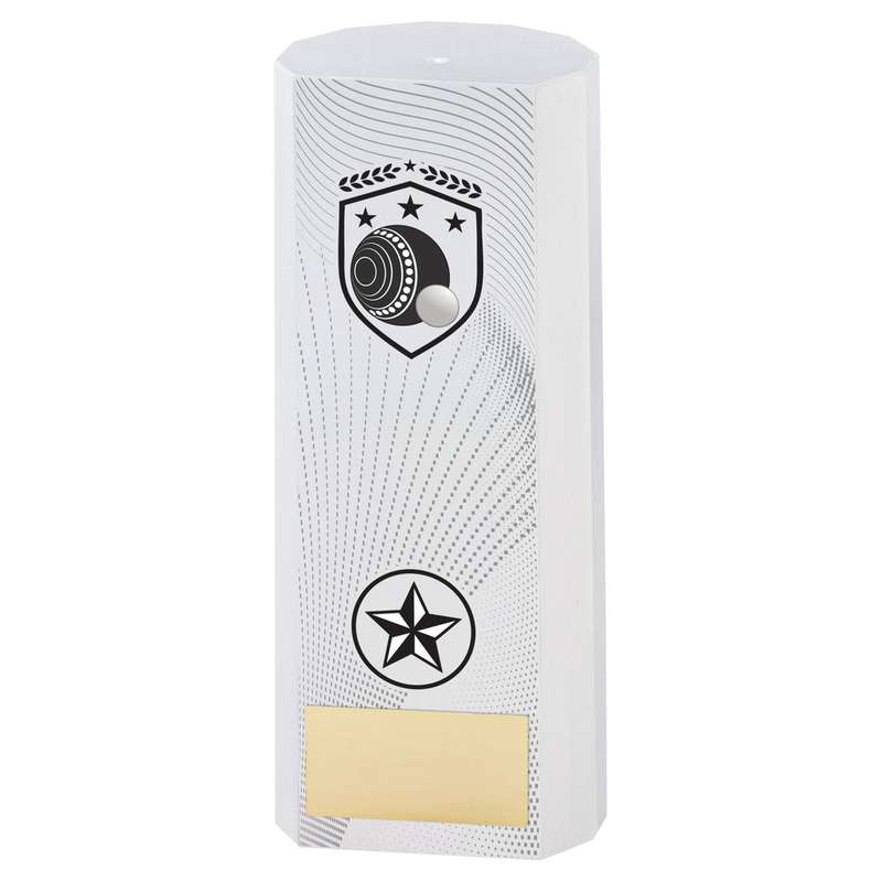 WHITE PLASTIC FILLED COLUMN LAWN BOWLS (1in CEN) – 6in