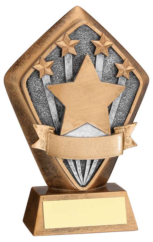 BRZ/GOLD DIAMOND HOLDER WITH STARS DISC WITH PLATE – 5.25in