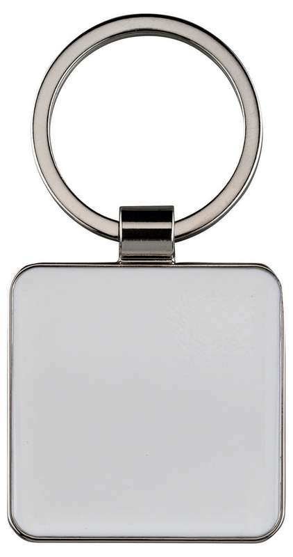 METAL SQUARE KEY FOB WITH WHITE FILL (FOR SUBLIMATION) – 2in