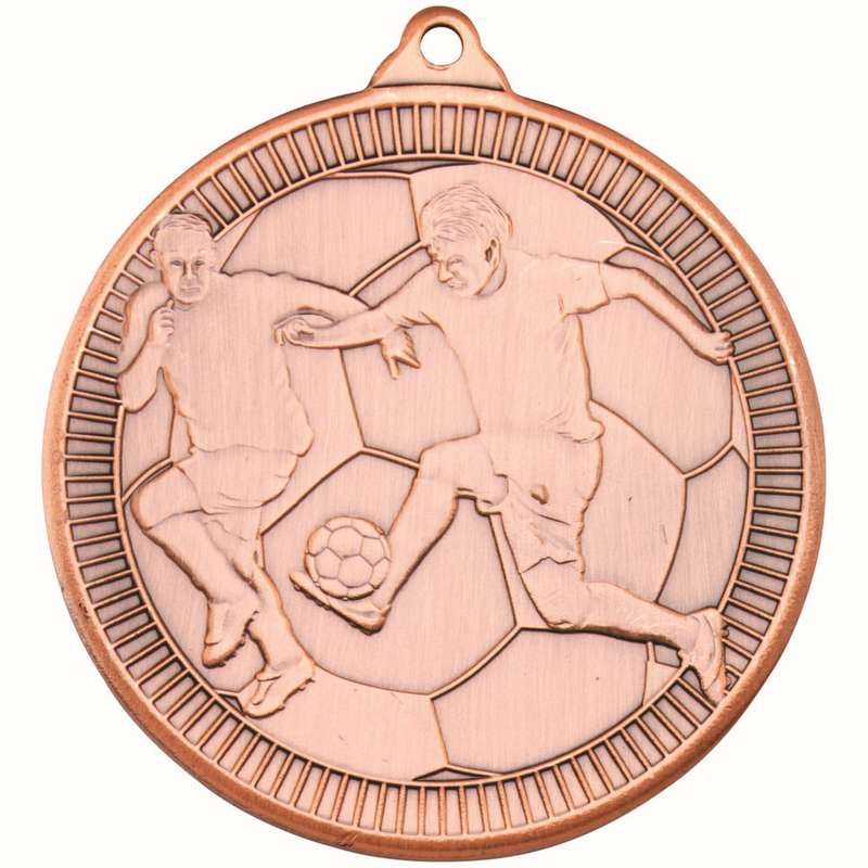 FOOTBALL MULTI LINE MEDAL BRONZE - 2in