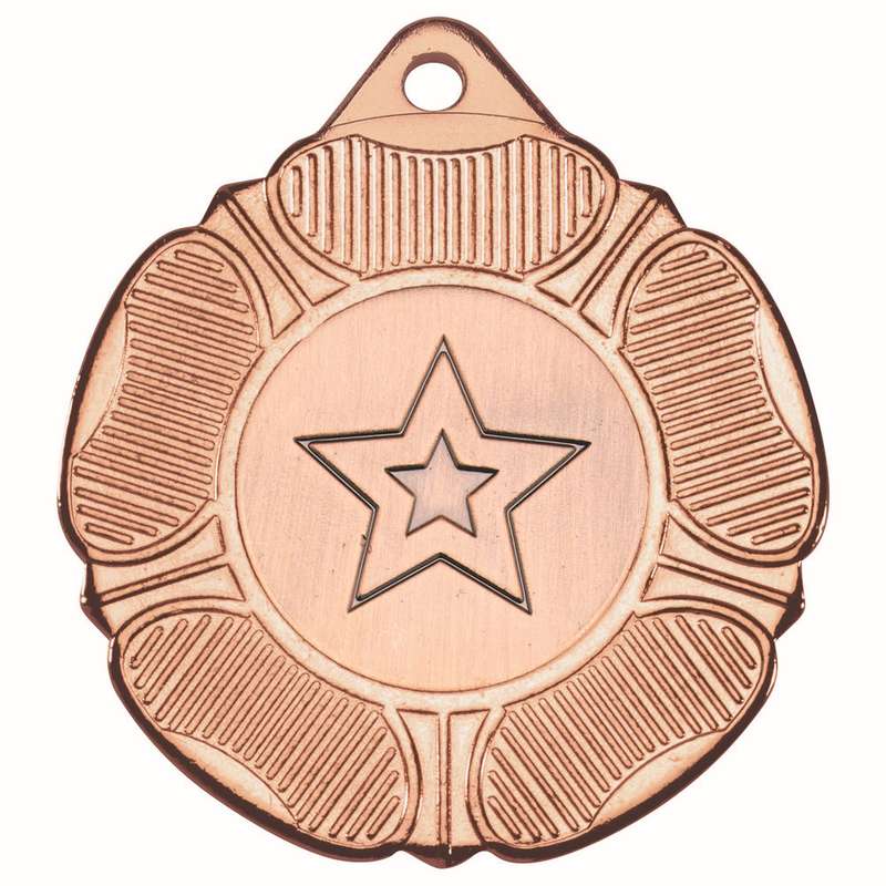 TUDOR ROSE MEDAL (1in CENTRE) BRONZE - 2in