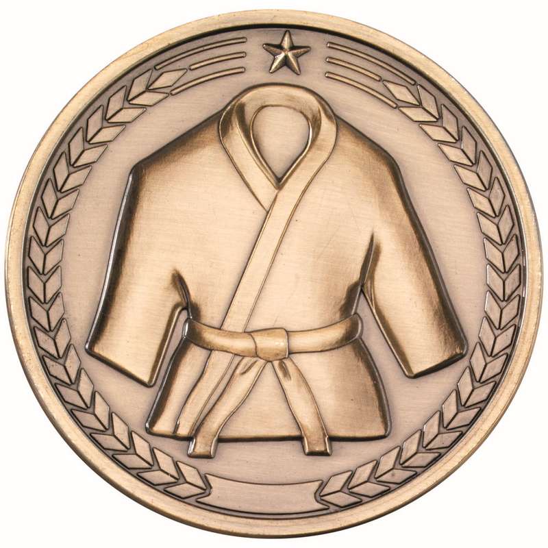 MARTIAL ARTS MEDALLION ANTIQUE GOLD – 2.75in