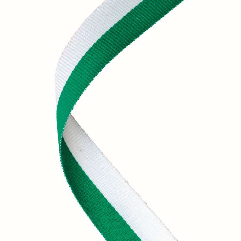 MEDAL RIBBON GREEN/WHITE – 30 X 0.875in