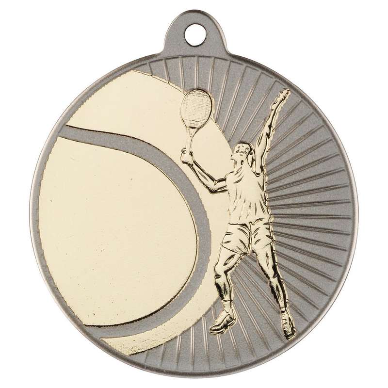 TENNIS TWO COLOUR MEDAL MATT SILVER/BRONZE – 2in
