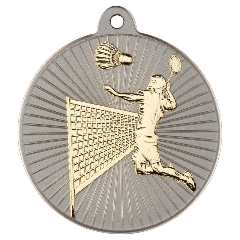 BADMINTON TWO COLOUR MEDAL MATT SILVER/BRONZE – 2in