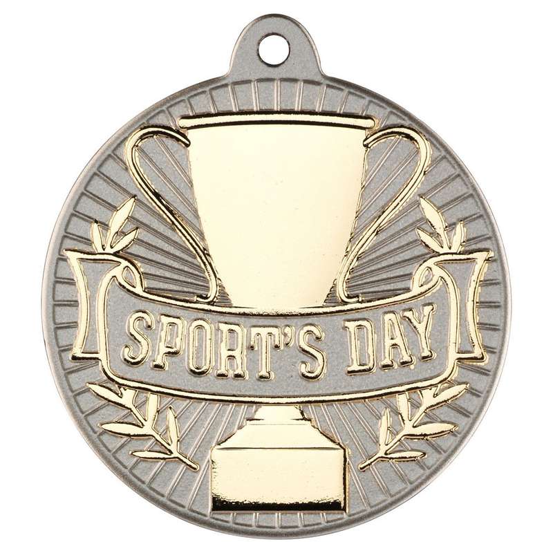 SPORTS DAY TWO COLOUR MEDAL MATT SILVER/BRONZE – 2in