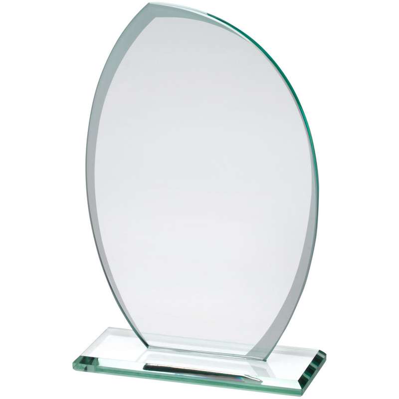 JADE GLASS PLAQUE WITH FROSTED SIDES (6mm THICK) – 6.75in