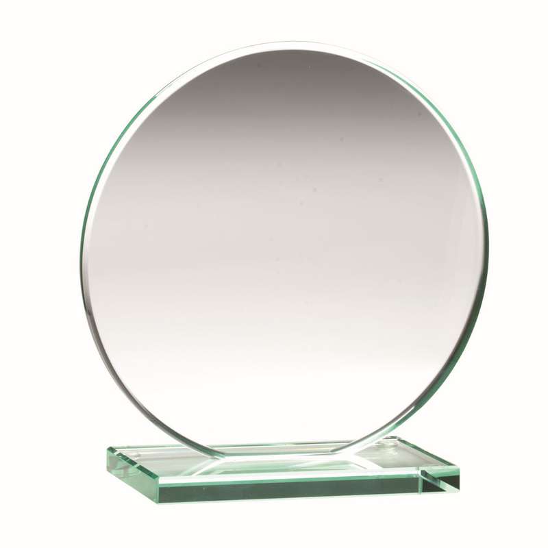 JADE GLASS ROUND PLAQUE (10mm THICK) – 3.75in