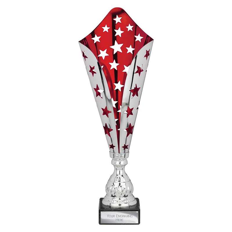 Galaxy Laser Trophy Silver & Red