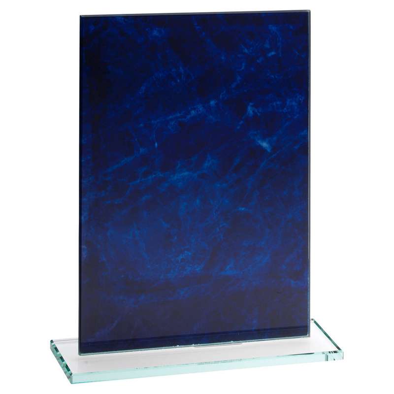 BLUE MARBLE BACKED JADE GLASS RECTANGLE (4mm THICK) – 6.5in