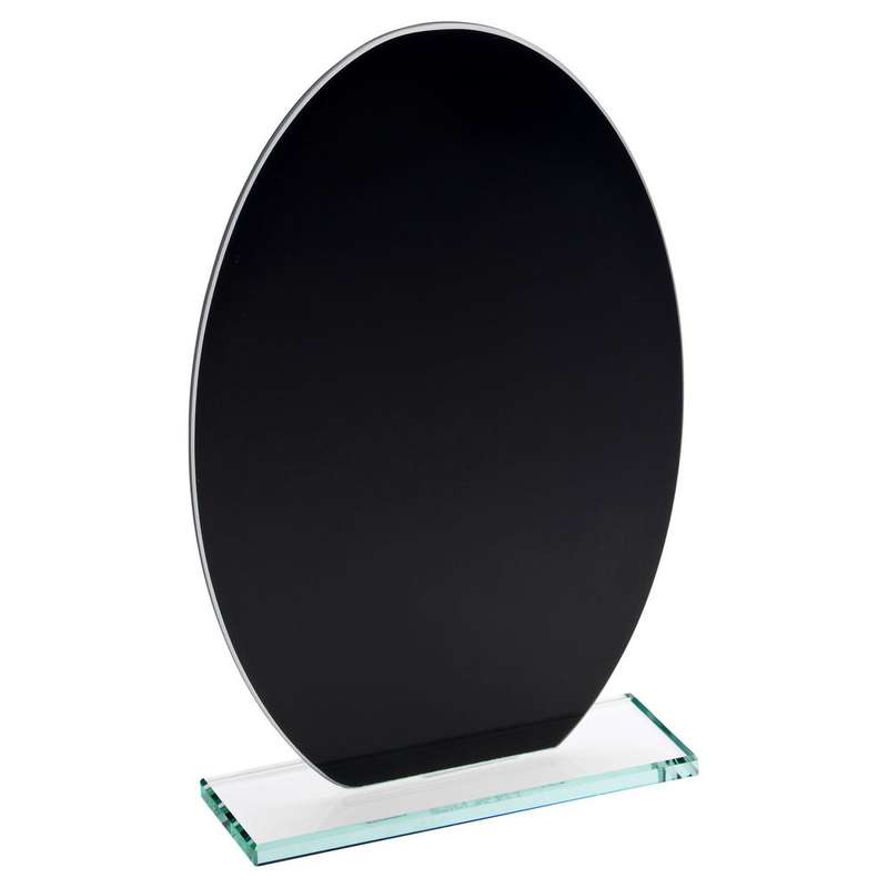 BLACK BACKED JADE GLASS OVAL(4mm THICK) – 6.5in